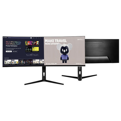 Toptan Satış OEM Süper Geniş Eğri Monitör IPS Panel 49 Inch 5k 5120*1440 75Hz Ofis Monitörü Oyun PC Monitörü Eğri
