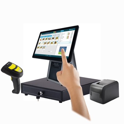 15.6 inç All in one Cash Register Dokunmatik Ekran TFT LED Ekran Kiosk için Yazıcı Tarayıcı ile Android Sistemi